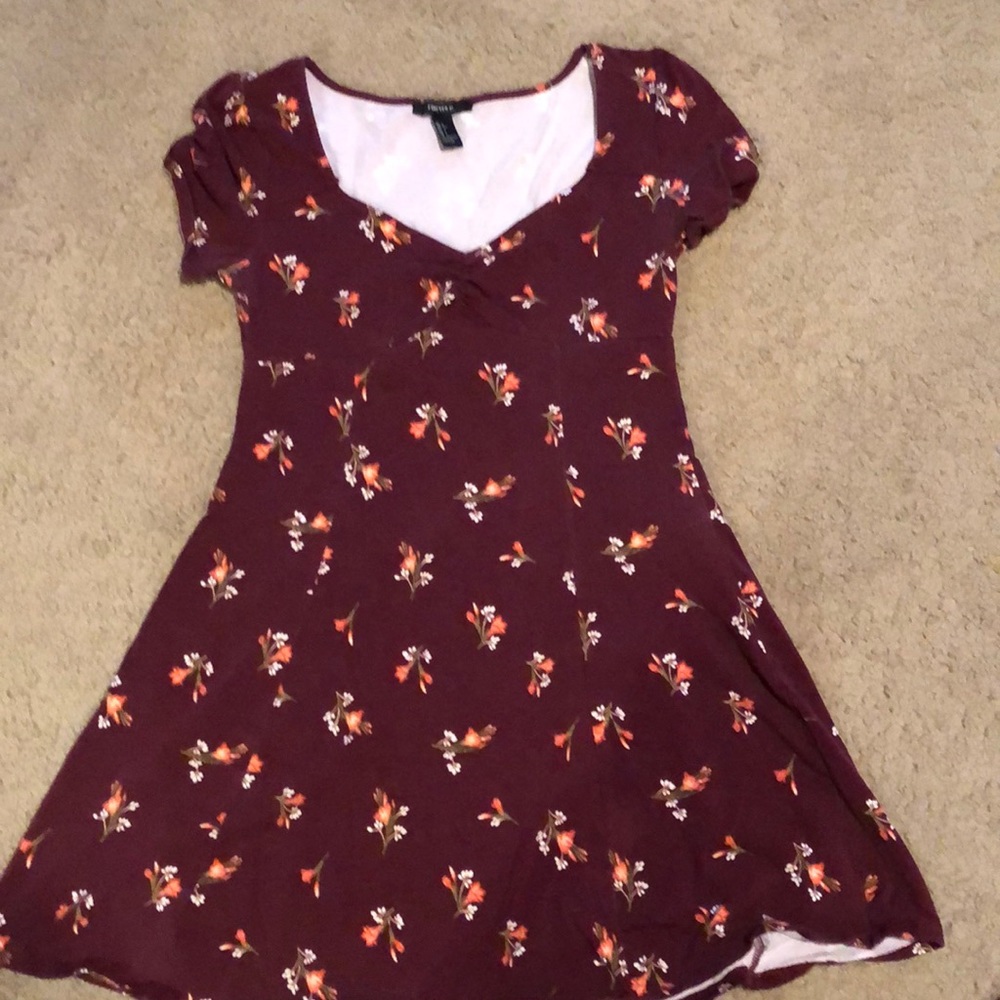 Burgundy floral dress